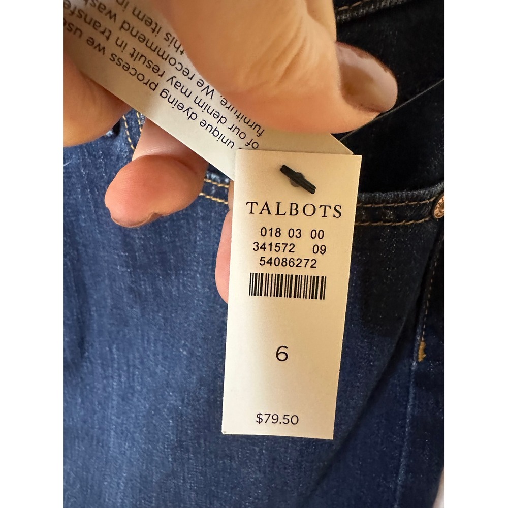 Talbots Women's Dark Wash‎ Denim Skirt Classic Pencil Knee Length New Size 6 - Picture 4 of 5